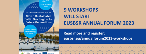 9 workshops to start EUSBSR ANNUAL FORUM 2023 - register!
